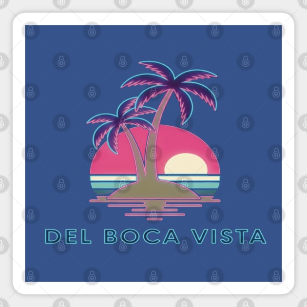 Del Boca Vista Tee - Retirement Community Retro-Wave Magnet by OUTFITPAW